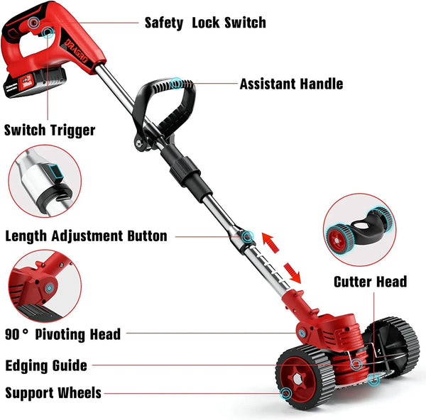 3-in-1 Cordless Electric Grass Lawn Mower