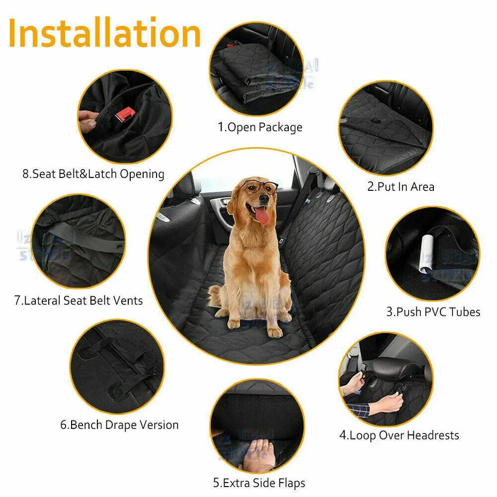 Pet Waterproof Seat Cover, Seat Belt, Pet Leash Combo