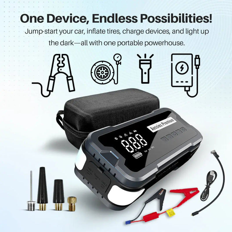 Aussies Premium 4 In 1 Jump Start Tyre Inflator