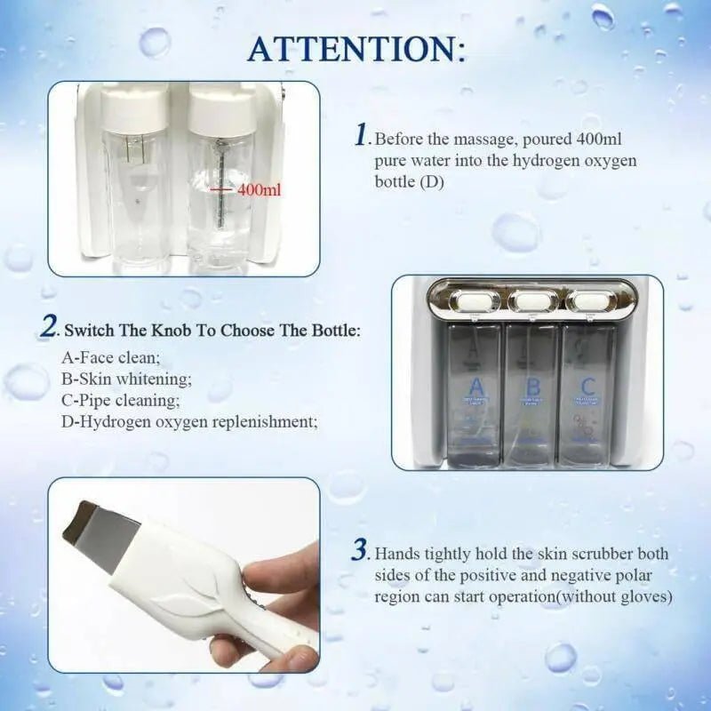 Hydro Dermabrasion RF EMS LED Facial 6 in 1 Beauty Machine For Home Or Saloon