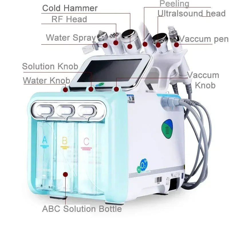 Hydro Dermabrasion RF EMS LED Facial 6 in 1 Beauty Machine For Home Or Saloon