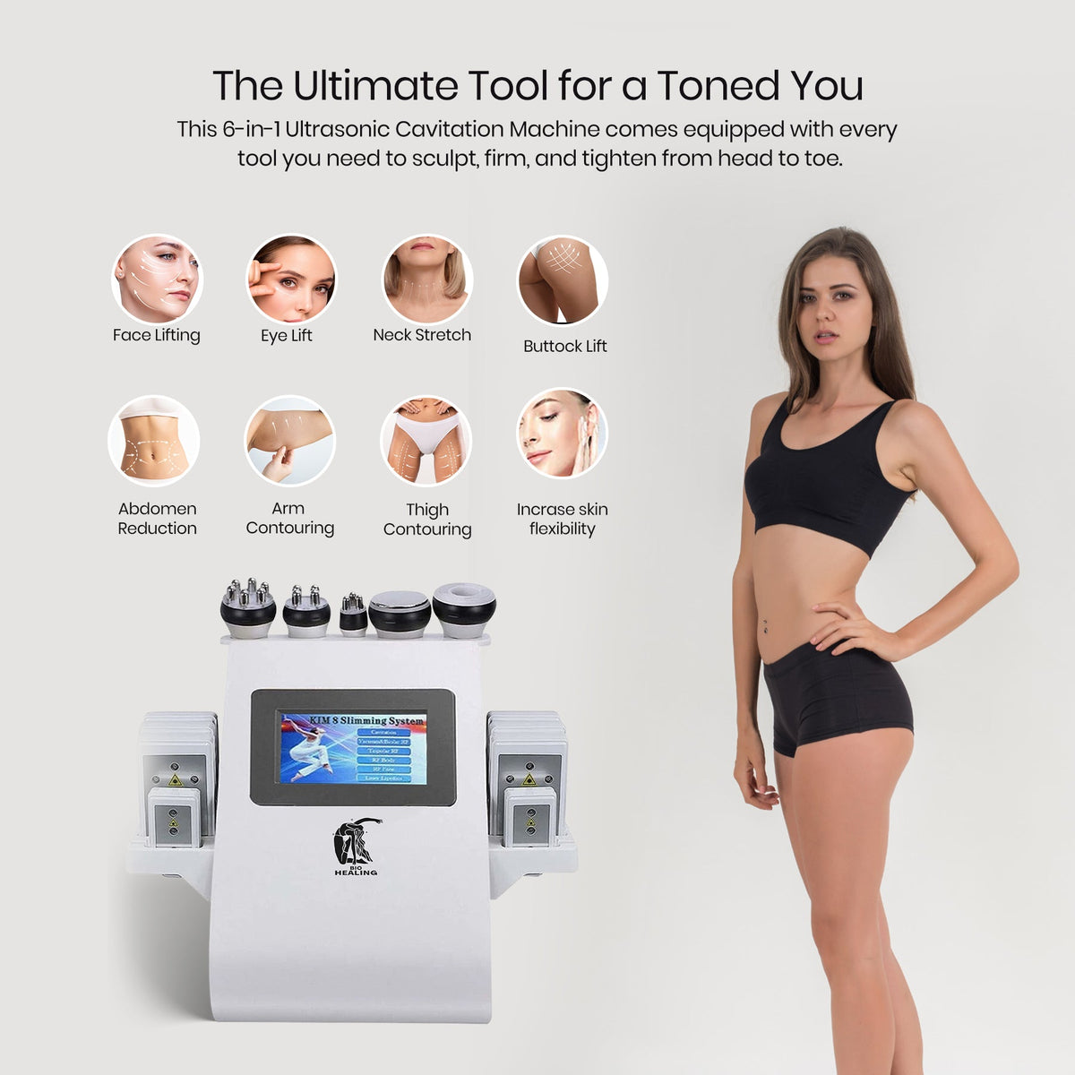 6-in-1 Cavitation & RF Beauty Machine For Saloon And Home