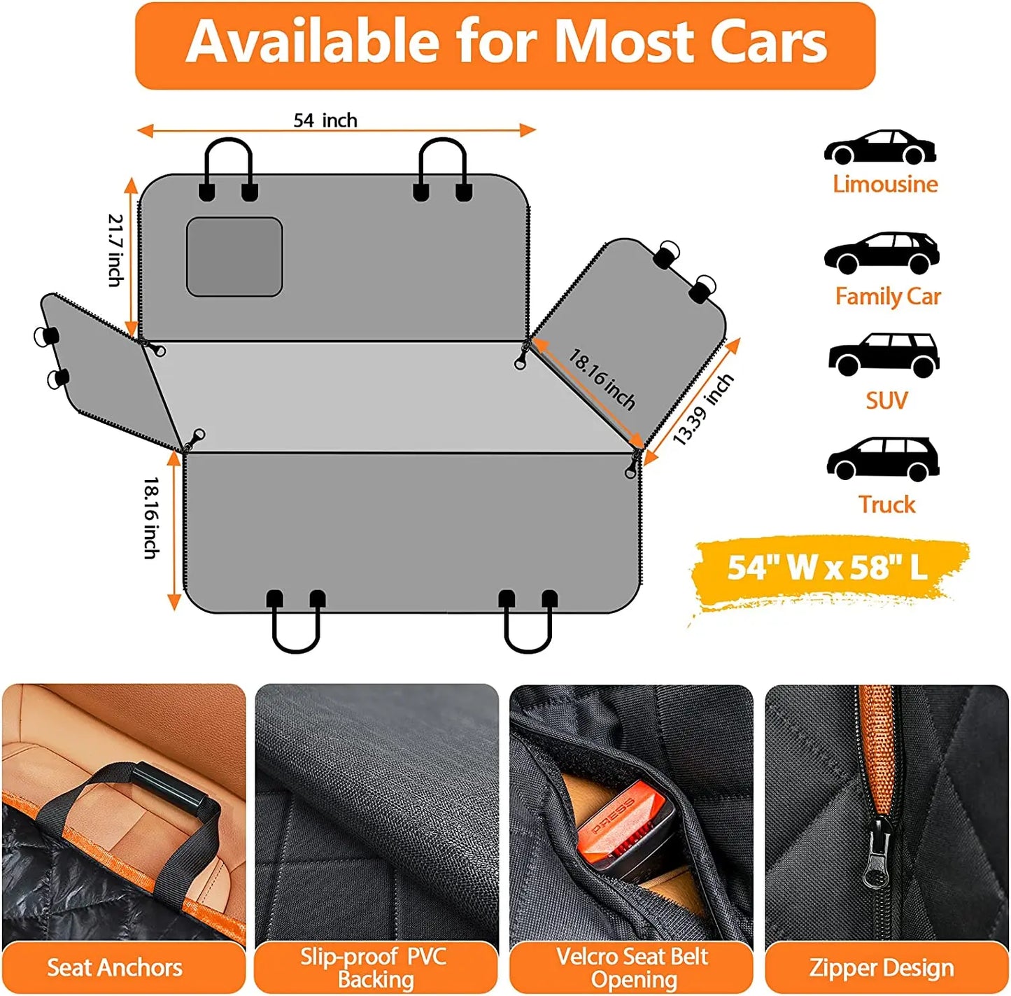 Pet Waterproof Seat Cover, Seat Belt, Pet Leash Combo