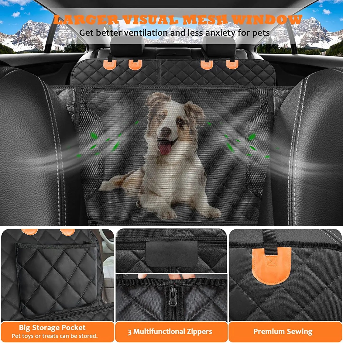 Pet Waterproof Seat Cover, Seat Belt, Pet Leash Combo