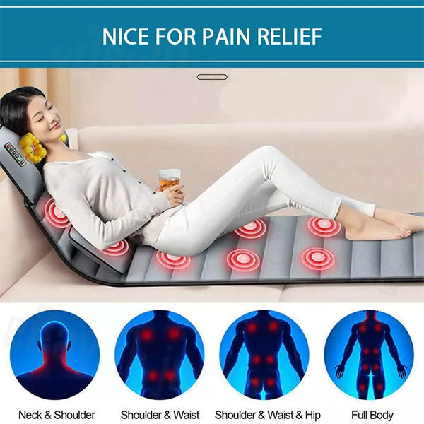 Full Body Electric Massage Mat,with 10 Vibration Motors Pad and 4 Heating Pad