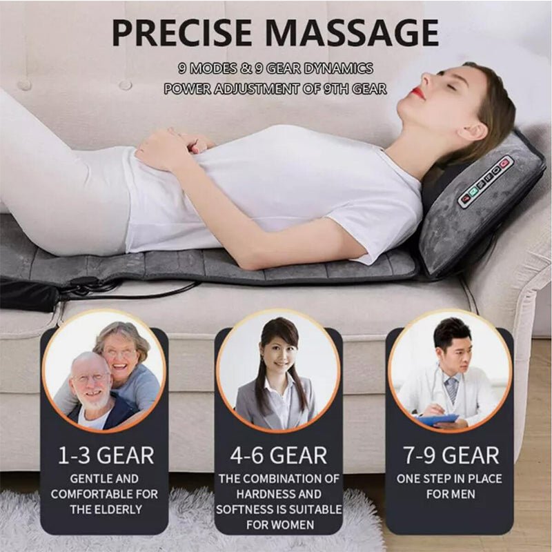 Full Body Electric Massage Mat,with 10 Vibration Motors Pad and 4 Heating Pad
