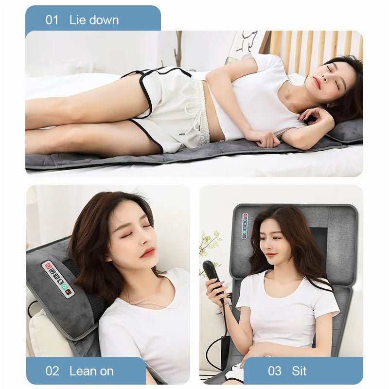 Full Body Electric Massage Mat,with 10 Vibration Motors Pad and 4 Heating Pad
