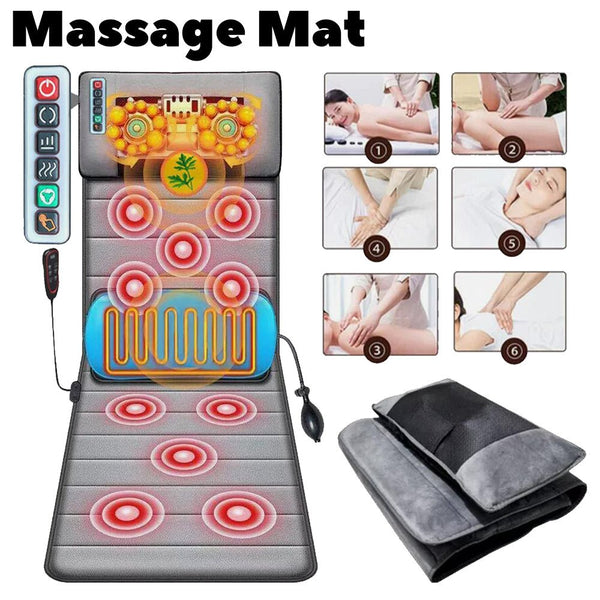 Full Body Electric Massage Mat,with 10 Vibration Motors Pad and 4 Heating Pad