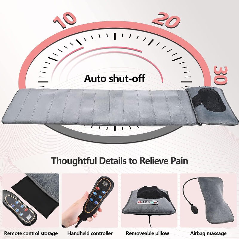 Full Body Electric Massage Mat,with 10 Vibration Motors Pad and 4 Heating Pad