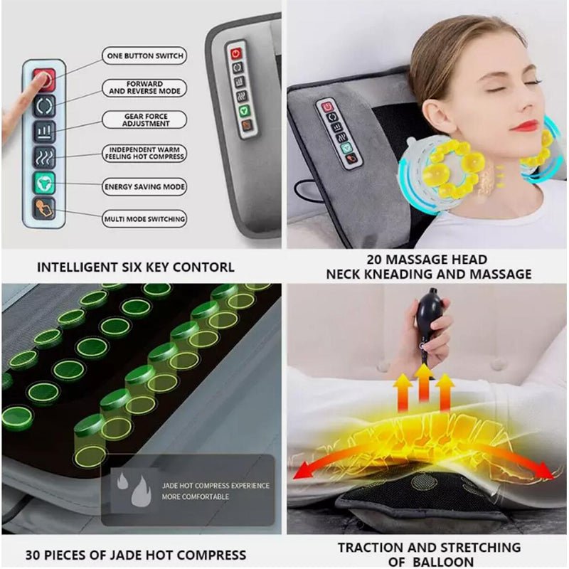 Full Body Electric Massage Mat,with 10 Vibration Motors Pad and 4 Heating Pad