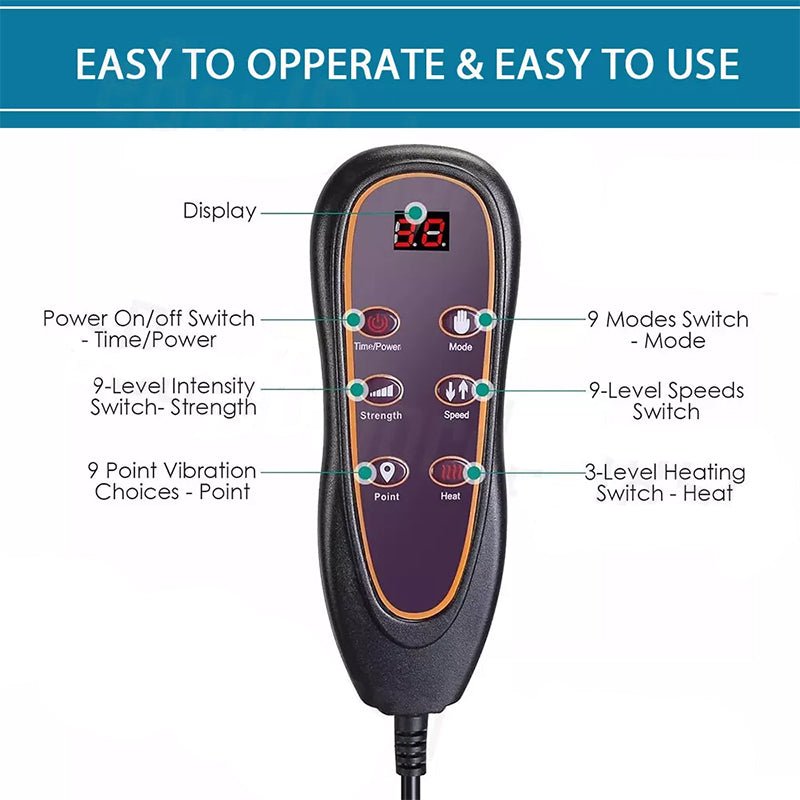 Full Body Electric Massage Mat,with 10 Vibration Motors Pad and 4 Heating Pad