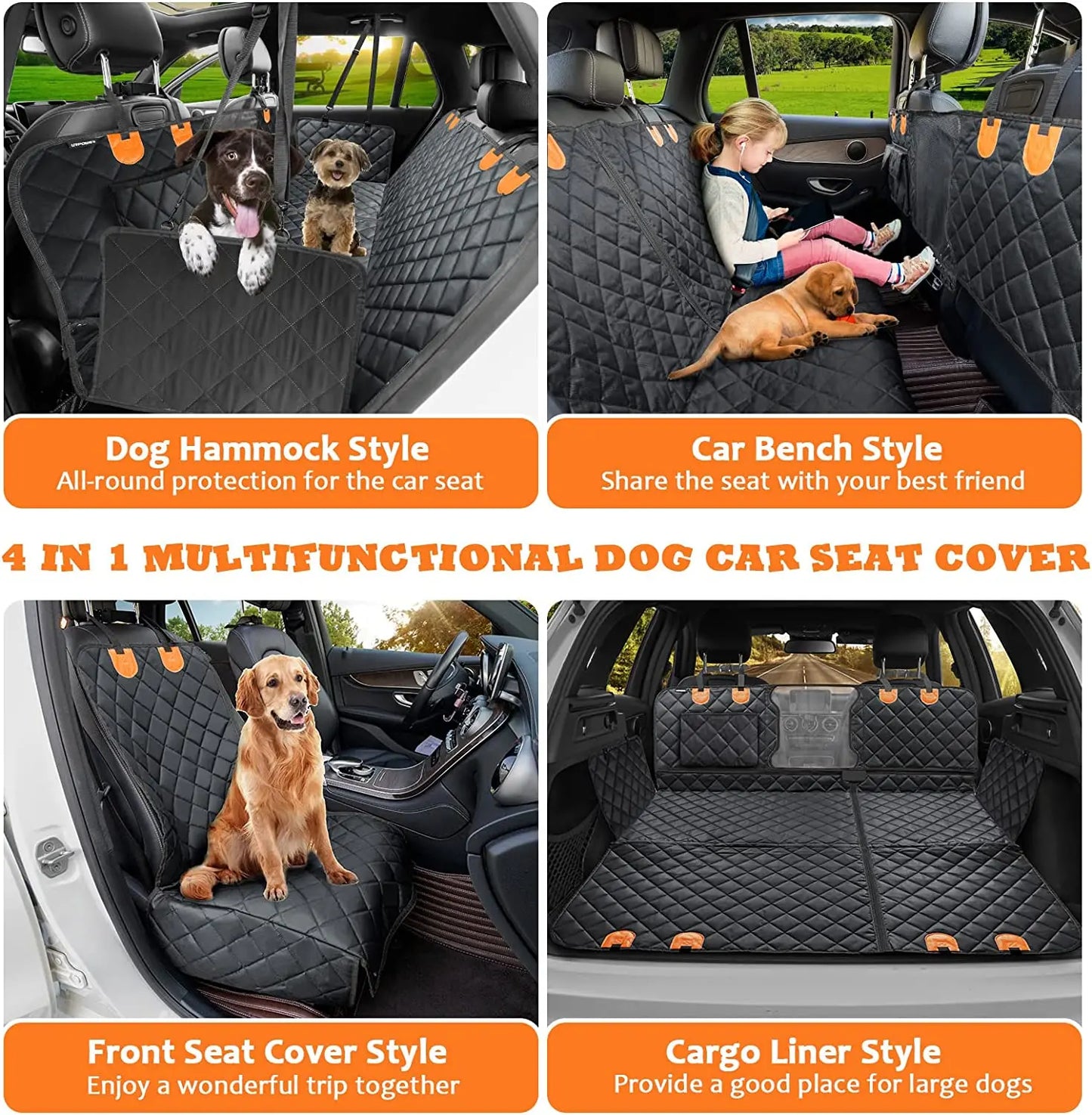 Pet Waterproof Seat Cover, Seat Belt, Pet Leash Combo