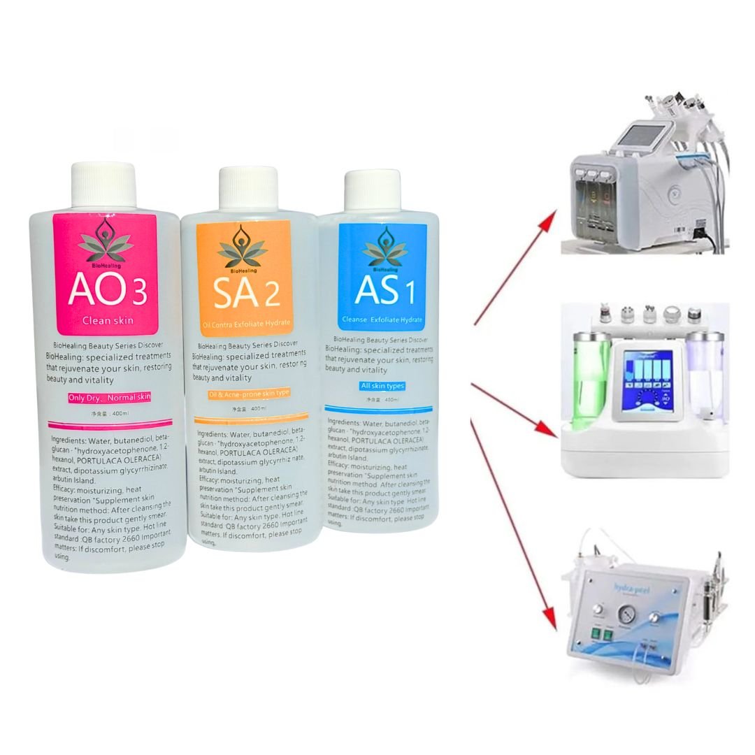 Hydro Dermabrasion Aqua Peel Solution Set of 3 Bottles 400ml | Hydra Facial Serum