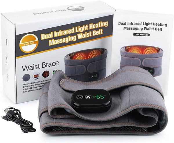 Infrared Heating Lumbar Belt with Vibration & Mugwort Wireless Back Pain Relief